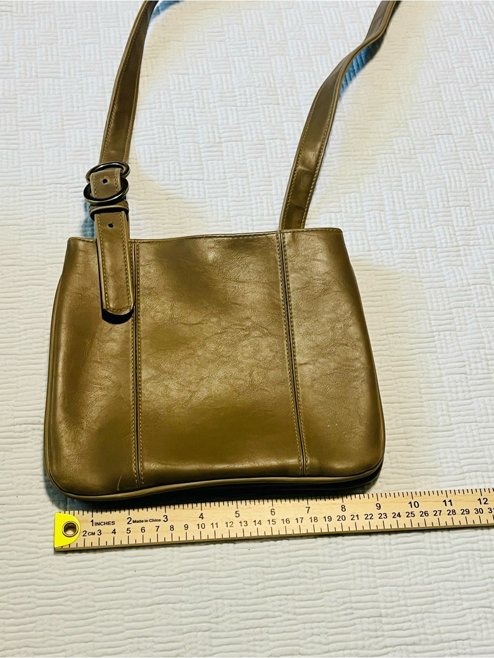 Liz Claiborne Olive Green Leather Crossbody Bag